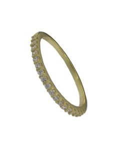 S-2155 - SORTIJA DE PLATA CHAPADA EN ORO CON CIRCONITA DE 2 MM