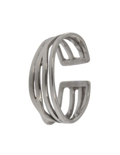 S-2032 - SORTIJA DE PLATA CON VARIAS TIRAS UNIDAS JUNTAS