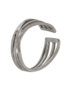 S-2032 - SORTIJA DE PLATA CON VARIAS TIRAS UNIDAS JUNTAS 2