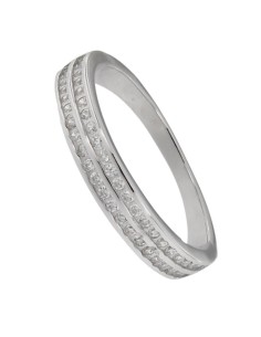 S-2137 - SORTIJA DE PLATA CON DOBLE TIRA DE CIRCONITA 