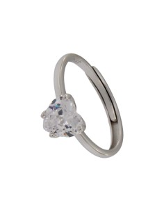S-2028 - SORTIJA DE PLATA SOLITARIO CON MOTIVO DE PIEDRA EN FORMA DE CORAZÓN