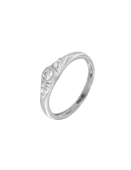 S-1314 - SORTIJA DE PLATA CON CIRCONITAS Y PIEDRA CENTRAL