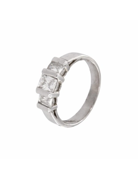 S-1210 - SORTIJA DE PLATA CON CIRCONITAS CENTRALES