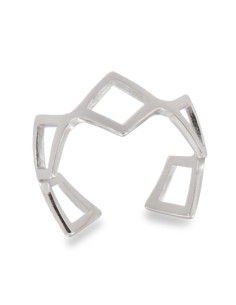 S-2025 - SORTIJA DE PLATA CON MOTIVO DE ROMBOS UNIDOS