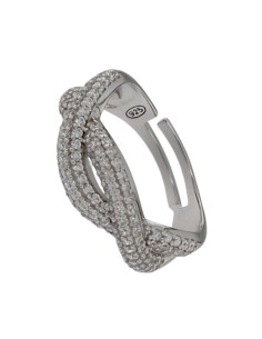 S-2157 - SORTIJA DE PLATA CON MOTIVO DE TIRAS DE CIRCONITA ENTRELAZADAS DE 7 MM