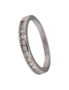 S-2013 - SORTIJA DE PLATA, ALIANZA CON TIRA DE CIRCONITA REDONDA EN EL FRONTAL 