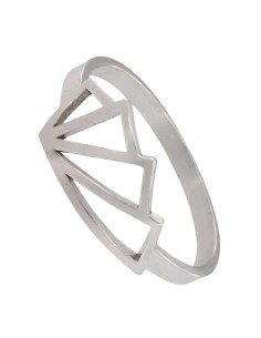 S-1857 - SORTIJA DE PLATA CON MOTIVO DE 4 TRIÁNGULOS LADEADOS HUECOS