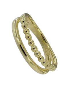 S-2219 - SORTIJA DE PLATA CHAPADO EN ORO CON DOBLE TIRA