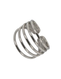 S-1925 - SORTIJA DE PLATA CON 5 TIRAS DE PLATA RODIO Y ABERTURA TRASERA