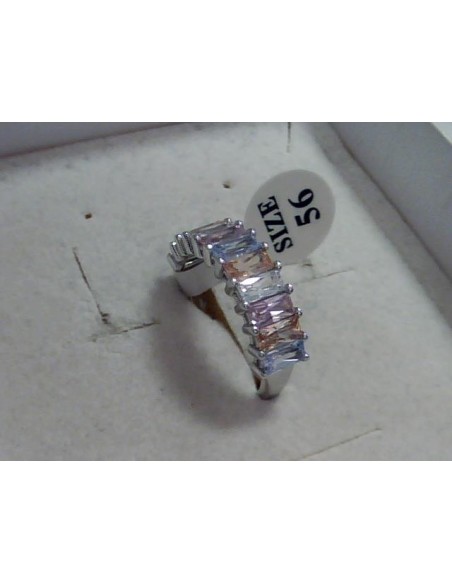 S-2178 - SORTIJA DE PLATA CON MOTIVO DE PIEDRA DE COLOR DE 6,5 MM