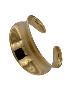 S-2142 - SORTIJA DE PLATA CHAPADO EN ORO CON MOTIVO CURVA Y ABERTURA TRASERA