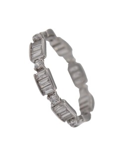 S-2002 - SORTIJA DE PLATA CON MOTIVOS RECATNGULARES CON PIEDRA Y CIRCONITA 