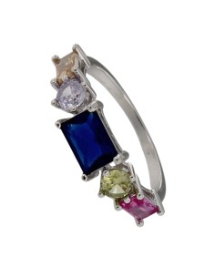 S-2084 - SORTIJA DE PLATA CON PIEDRAS DE COLOR 2