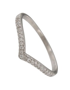 S-2267 - SORTIJA DE PLATA CON CIRCONITA CON FORMA DE "V" DE 2 MM